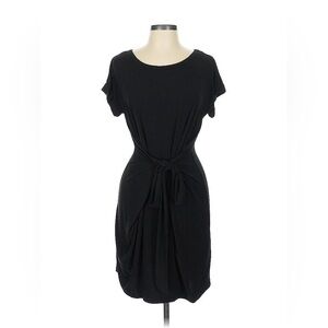 Michael Kors Black Midi Dress with Tie-Front